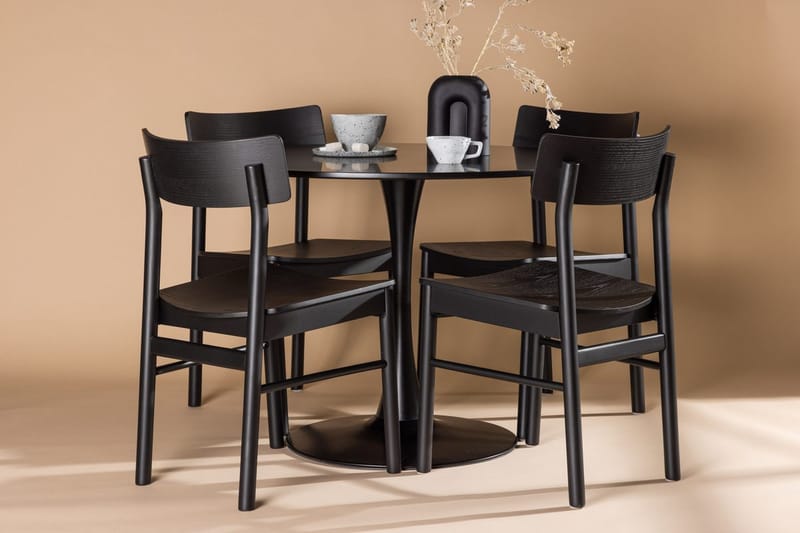 Gladiusa Matbord 100x74 cm Runt med 4 Montros Matstol