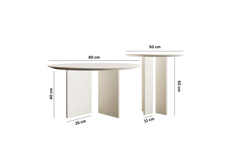 Glenure Soffbord 80 cm - Cremevit - Möbler - Bord & matgrupper - Soffbord