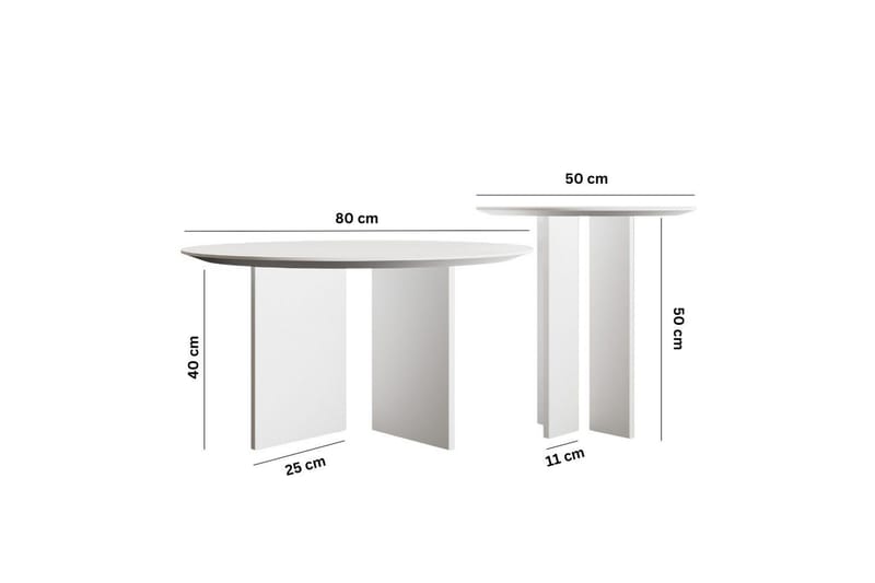 Glenure Soffbord 80 cm - Vit - Möbler - Bord & matgrupper - Soffbord