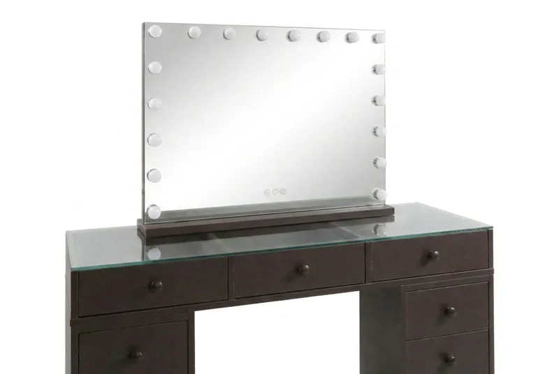 Glow Sminkbord 120 cm med Glow Sminkspegel 80 cm - Brun - Möbler - Bord & matgrupper - Sminkbord & toalettbord