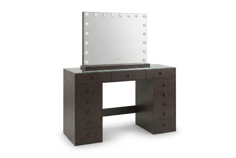 Glow Sminkbord 120 cm med Glow Sminkspegel 80 cm - Brun - Möbler - Bord & matgrupper - Sminkbord & toalettbord