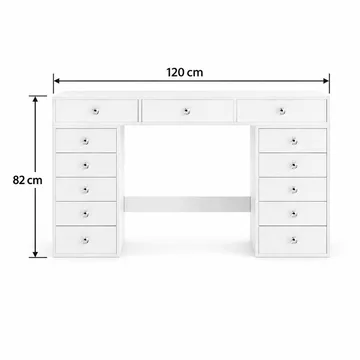 Glow Stort sminkbord utan spegel - Förvaring med lådor 120 cm - Vit - Möbler - Bord & matgrupper - Sminkbord & toalettbord