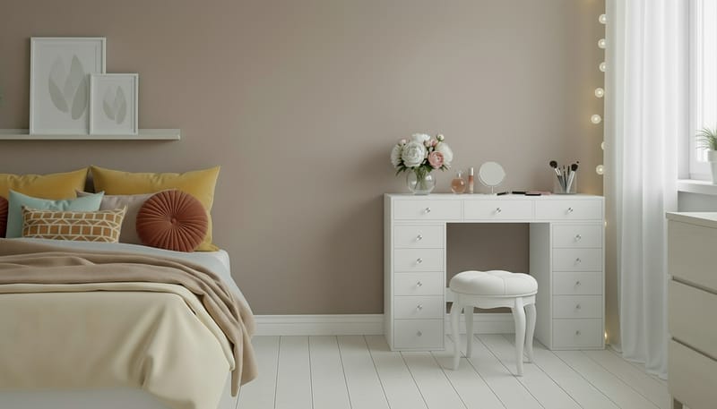 Glow Stort sminkbord utan spegel - Förvaring med lådor 120 cm - Vit - Möbler - Bord & matgrupper - Sminkbord & toalettbord