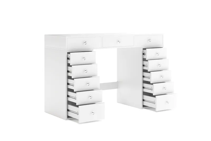 Glow Stort sminkbord utan spegel - Förvaring med lådor 120 cm - Vit - Möbler - Bord & matgrupper - Sminkbord & toalettbord