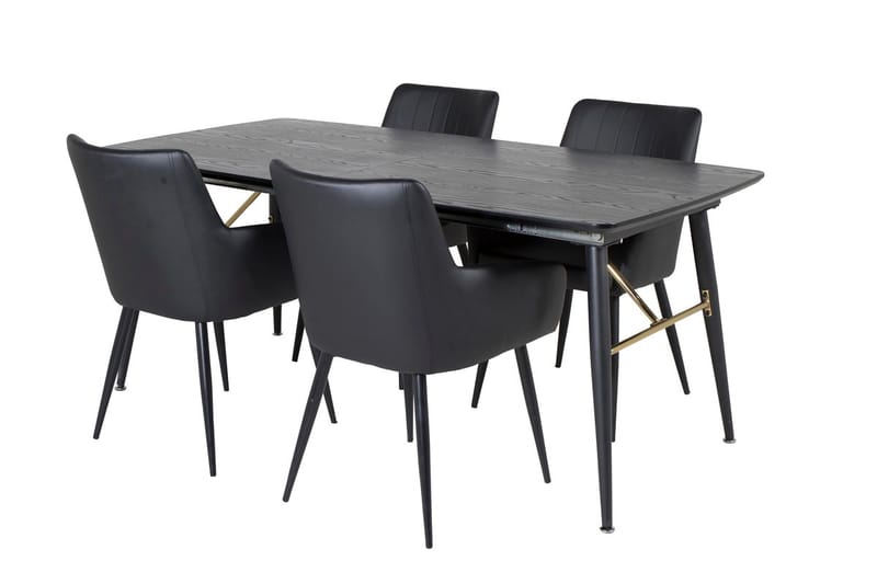 Gold Matbord 180 cm Förlängningsbart med 4 Comfort Karmstol - Möbler - Bord & matgrupper - Matgrupper
