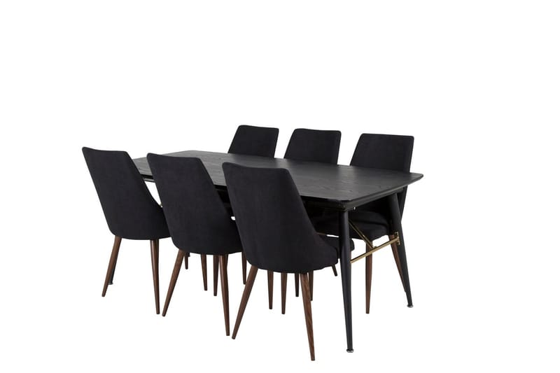 Gold Matbord 180 cm Förlängningsbart med 6 Leone Matstol - Möbler - Bord & matgrupper - Matgrupper