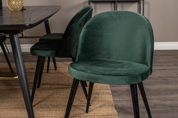 Gold Matgrupp Förlängningsbar 180-220 cm Rektangulär med 6 Velvet stolar - Möbler - Bord & matgrupper - Matgrupper