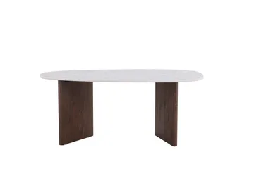 Grönvik Asymmetriskt Matbord 180 cm med Valnöts- och Betongutseende - Beige - Möbler - Bord & matgrupper - Matbord & köksbord