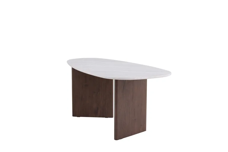 Grönvik Asymmetriskt Matbord 180 cm med Valnöts- och Betongutseende - Beige - Möbler - Bord & matgrupper - Matbord & köksbord