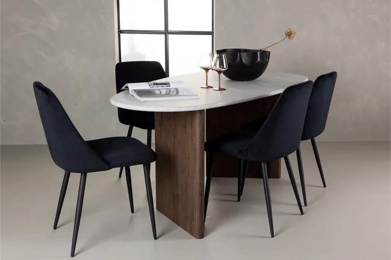 Grönvik Matgrupp 180 cm Oval med 4 Night Stolar - Mocca - Möbler - Bord & matgrupper - Matgrupper