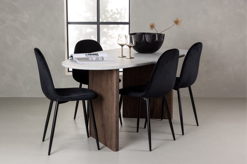 Grönvik Matgrupp 180 cm Oval med 4 Polar Stolar - Mocca - Möbler - Bord & matgrupper - Matgrupper
