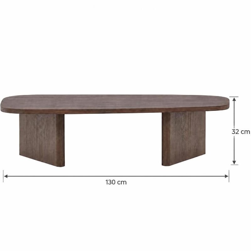 Grönvik Ovalt Soffbord 130x65 cm med Trä- och Valnötsutseende - Brun - Möbler - Bord & matgrupper - Soffbord