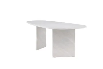 Grönvik Stort Asymmetriskt Matbord 220 cm i Trä med Marmorutseende - Ljusgrå - Möbler - Bord & matgrupper - Matbord & köksbord