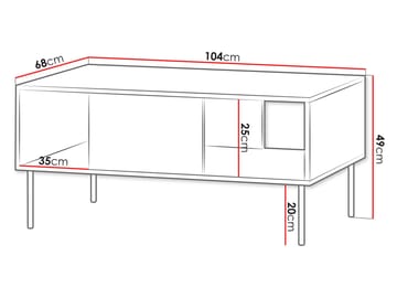 Gravendal soffbord 104x49 cm - Svart, valnöt - Möbler - Bord & matgrupper - Soffbord