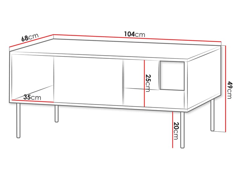 Gravendal soffbord 104x49 cm - Svart, valnöt - Möbler - Bord & matgrupper - Soffbord