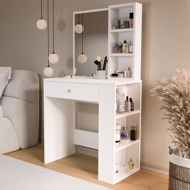 Gravo Sminkbord 69,4x135x40 cm - Vit - Möbler - Bord & matgrupper - Sminkbord & toalettbord