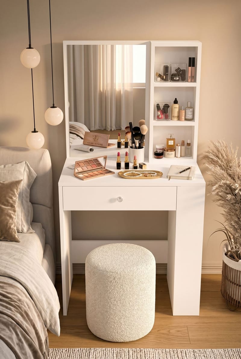 Gravo Sminkbord 69,4x135x40 cm - Vit - Möbler - Bord & matgrupper - Sminkbord & toalettbord