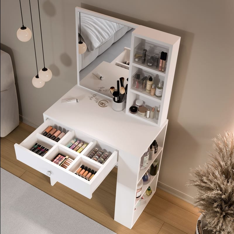 Gravo Sminkbord 69,4x135x40 cm - Vit - Möbler - Bord & matgrupper - Sminkbord & toalettbord