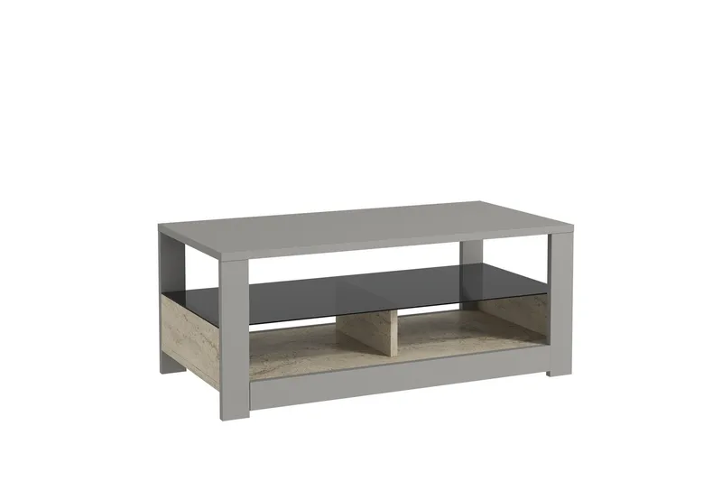 Griselda Soffbord 90 cm, Grå/Travertin