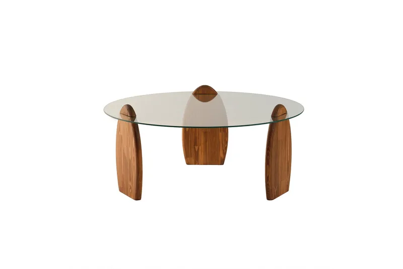 Guinn Soffbord 90 cm, Brun/Transparent