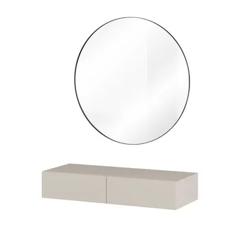 Hängande Sminkbord Jukon S med 2 Lådor + Spegel Ø80 cm - Möbler - Bord & matgrupper - Sminkbord & toalettbord