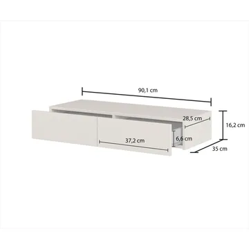 Hängande Sminkbord Jukon S med 2 Lådor + Spegel Ø80 cm - Möbler - Bord & matgrupper - Sminkbord & toalettbord