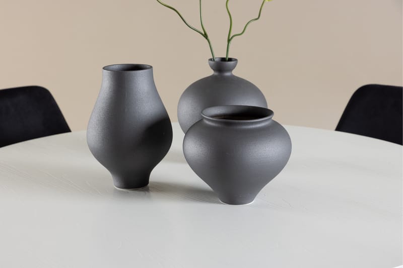 Härön Matgrupp 110 cm Rund med 4 Night stolar - Vit/Svart - Möbler - Bord & matgrupper - Matgrupper