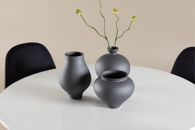 Härön Matgrupp 110 cm Rund med 4 Polar stolar - Vit/Svart - Möbler - Bord & matgrupper - Matgrupper