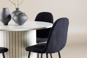 Härön Matgrupp 110 cm Rund med 4 Polar stolar - Vit/Svart - Möbler - Bord & matgrupper - Matgrupper