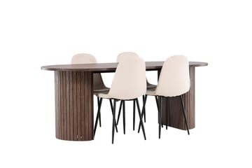 Härön Matgrupp 200 cm Oval med 4 Polar stolar - Mocca/Beige - Möbler - Bord & matgrupper - Matgrupper