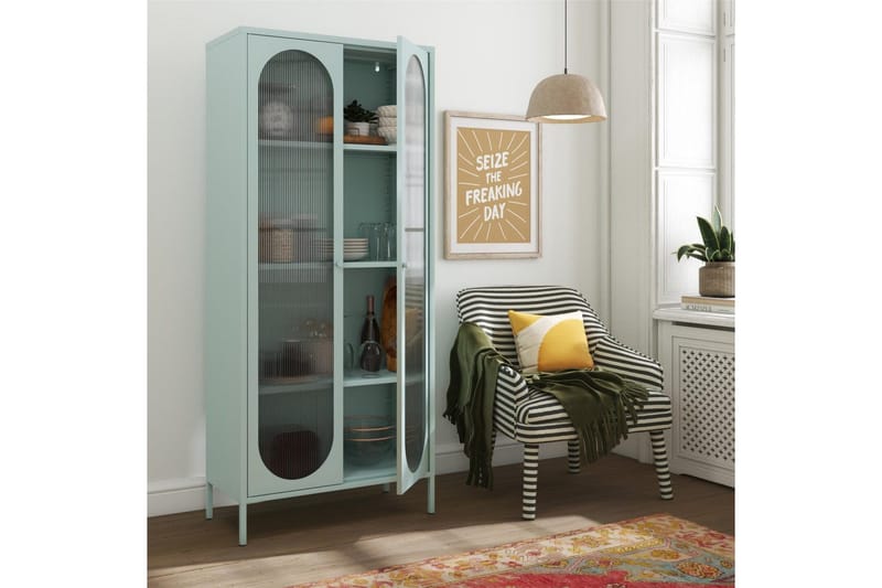 Högskåp Luna Himmelsblå - Himmelsblå - Förvaring - Skåp - Vitrinskåp