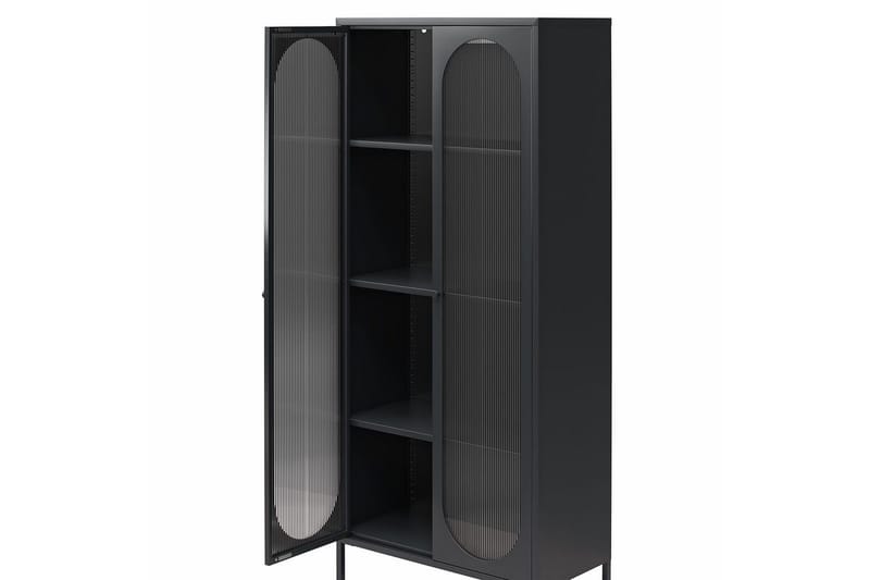 Högskåp Luna Svart - Svart - Förvaring - Skåp - Vitrinskåp
