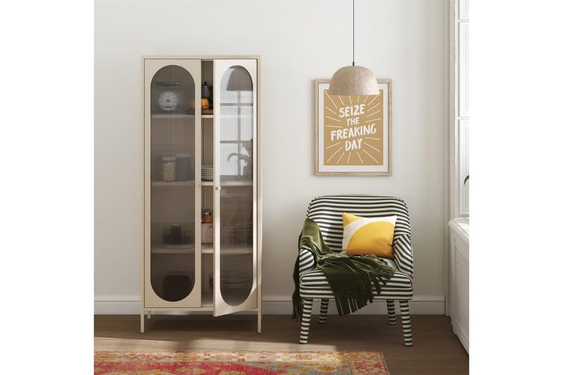 Högskåp Luna Pergament - Pergament - Förvaring - Skåp - Vitrinskåp