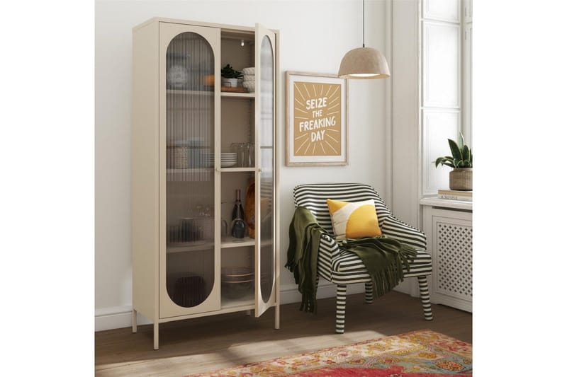 Högskåp Luna Pergament - Pergament - Förvaring - Skåp - Vitrinskåp