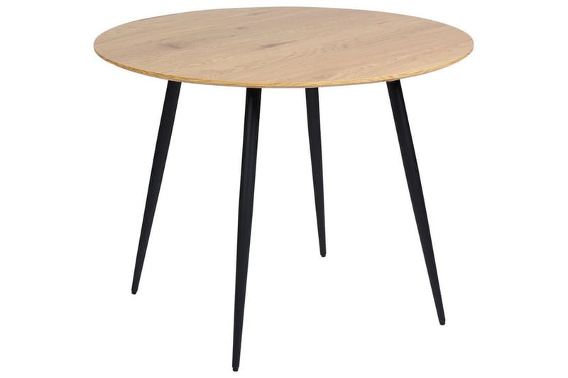 Habbe Matbord 100 cm Rund, Ljusbrun/Svart