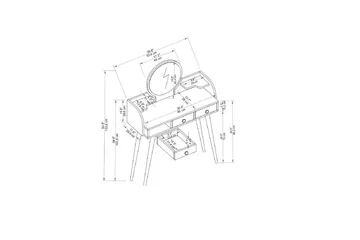 Habiba Sminkbord 93,6 cm - Antracit - Möbler - Bord & matgrupper - Sminkbord & toalettbord