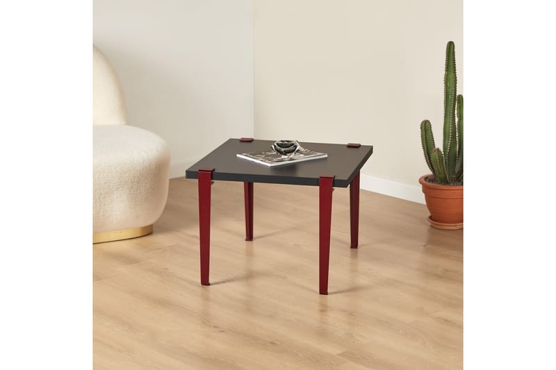Halicheron Soffbord 60x60 cm Svart/Röd - Hanah Home - Möbler - Bord & matgrupper - Soffbord
