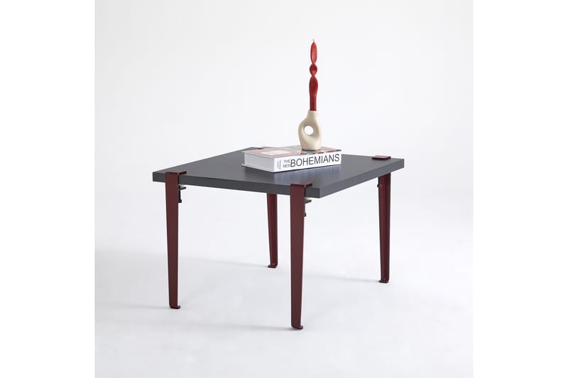 Halicheron Soffbord 60x60 cm Svart/Röd - Hanah Home - Möbler - Bord & matgrupper - Soffbord