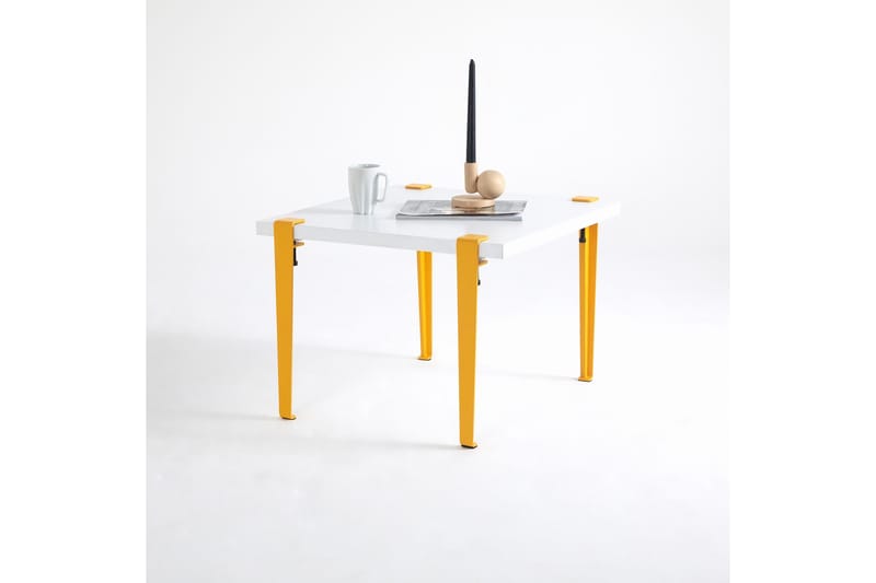Halicheron Soffbord 60x60 cm Vit/Gul - Hanah Home - Möbler - Bord & matgrupper - Soffbord