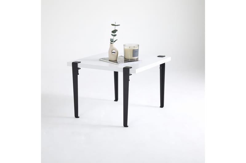 Halicheron Soffbord 60x60 cm Vit/Svart - Hanah Home - Möbler - Bord & matgrupper - Soffbord
