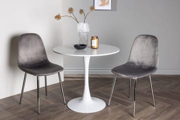 Hamden Matbord 80 cm med 2 Eva Matstol - Ljusgrå, Vit - Möbler - Bord & matgrupper - Matgrupper