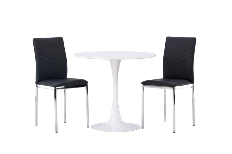 Hamden Matgrupp  80 cm Rund med 2 Lily stolar - Svart - Möbler - Bord & matgrupper - Matgrupper