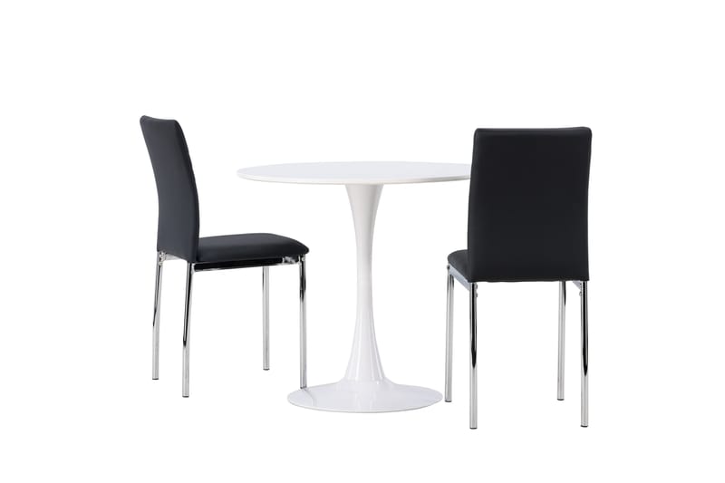 Hamden Matgrupp  80 cm Rund med 2 Lily stolar - Svart - Möbler - Bord & matgrupper - Matgrupper