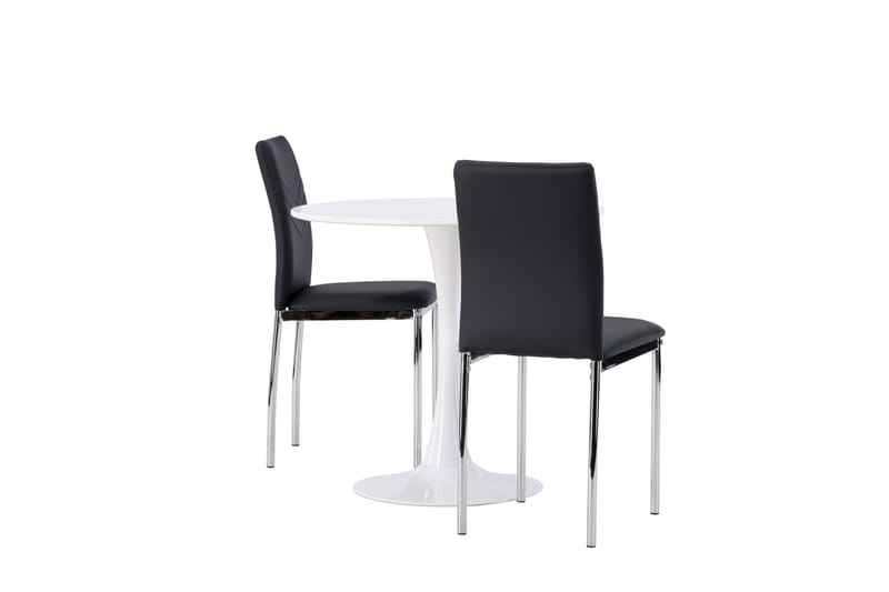 Hamden Matgrupp  80 cm Rund med 2 Lily stolar - Svart - Möbler - Bord & matgrupper - Matgrupper