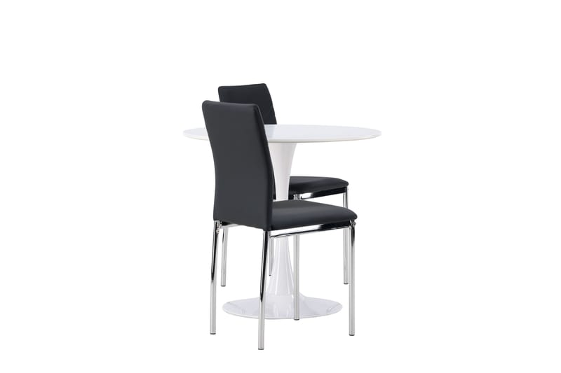 Hamden Matgrupp  80 cm Rund med 2 Lily stolar - Svart - Möbler - Bord & matgrupper - Matgrupper