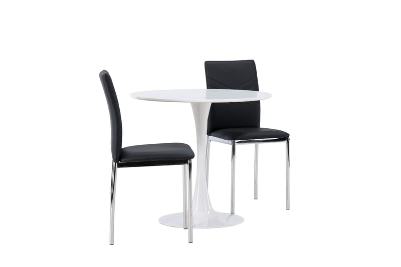 Hamden Matgrupp  80 cm Rund med 2 Lily stolar - Svart - Möbler - Bord & matgrupper - Matgrupper