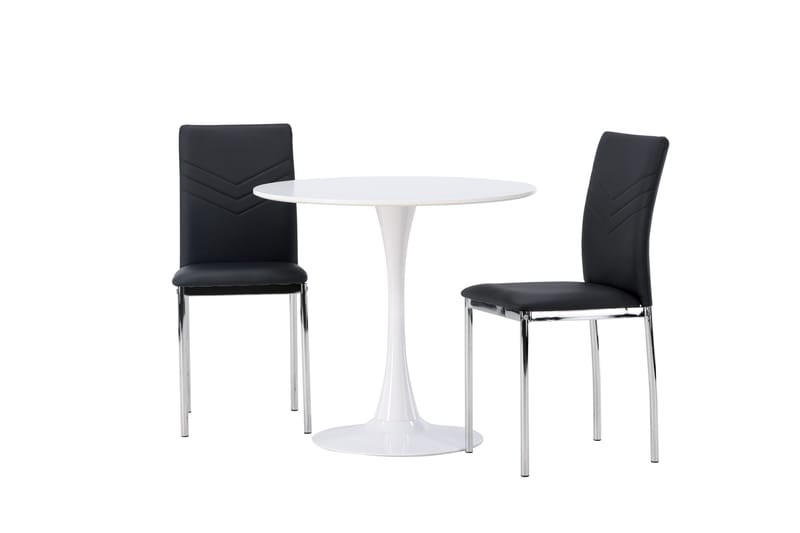 Hamden Matgrupp  80 cm Rund med 2 Lily stolar - Svart - Möbler - Bord & matgrupper - Matgrupper