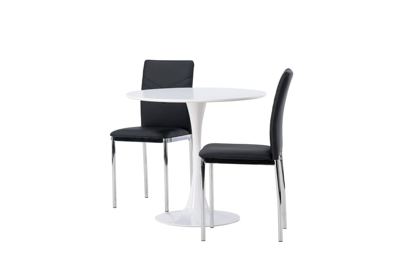 Hamden Matgrupp  80 cm Rund med 2 Lily stolar - Svart - Möbler - Bord & matgrupper - Matgrupper