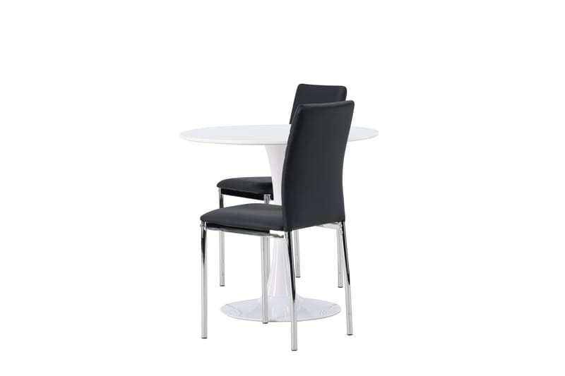 Hamden Matgrupp  80 cm Rund med 2 Lily stolar - Svart - Möbler - Bord & matgrupper - Matgrupper