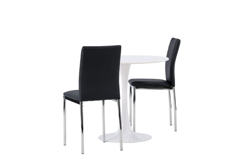 Hamden Matgrupp  80 cm Rund med 2 Lily stolar - Svart - Möbler - Bord & matgrupper - Matgrupper